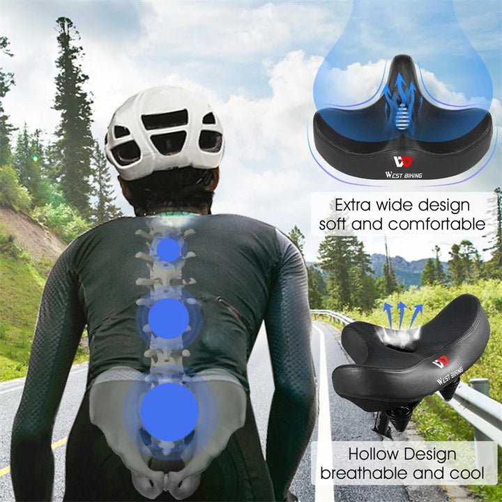 BowLift | Wide Ergonomic Bike Saddle – Comfortable Saddle with Shock Absorption for City and Mountain Bikes