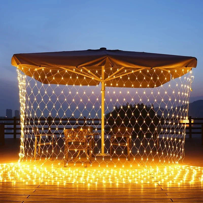 BowLift | LED Net String Lights Luminet | 96–320 LEDs | Warm White, White & Colorful | 8 Lighting Modes | 220V EU Plug | For Christmas, Wedding & Garden