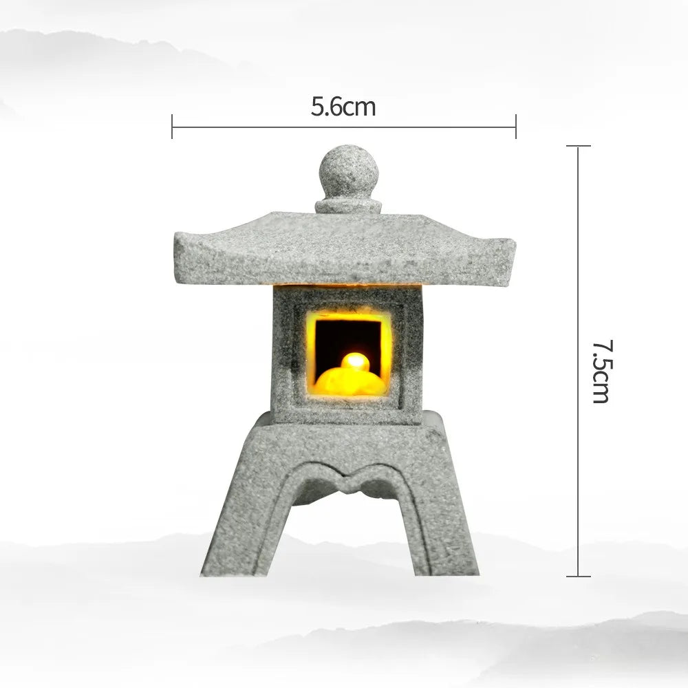 BowLift | Mini-Pagoda ZenStone | Sandstone Decoration | For Garden, Bonsai & Zen Oases | Handmade