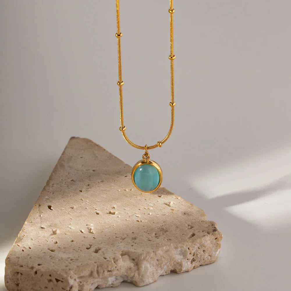 BowLift | 18k Blue Opal Satellite Chain Necklace