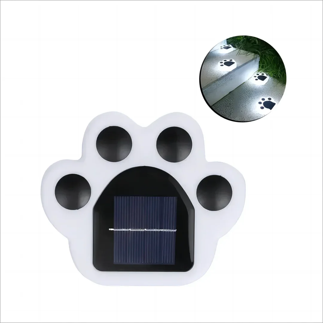Glowing Paw LED Solar Pathway Outdoor Lights | Bowlift