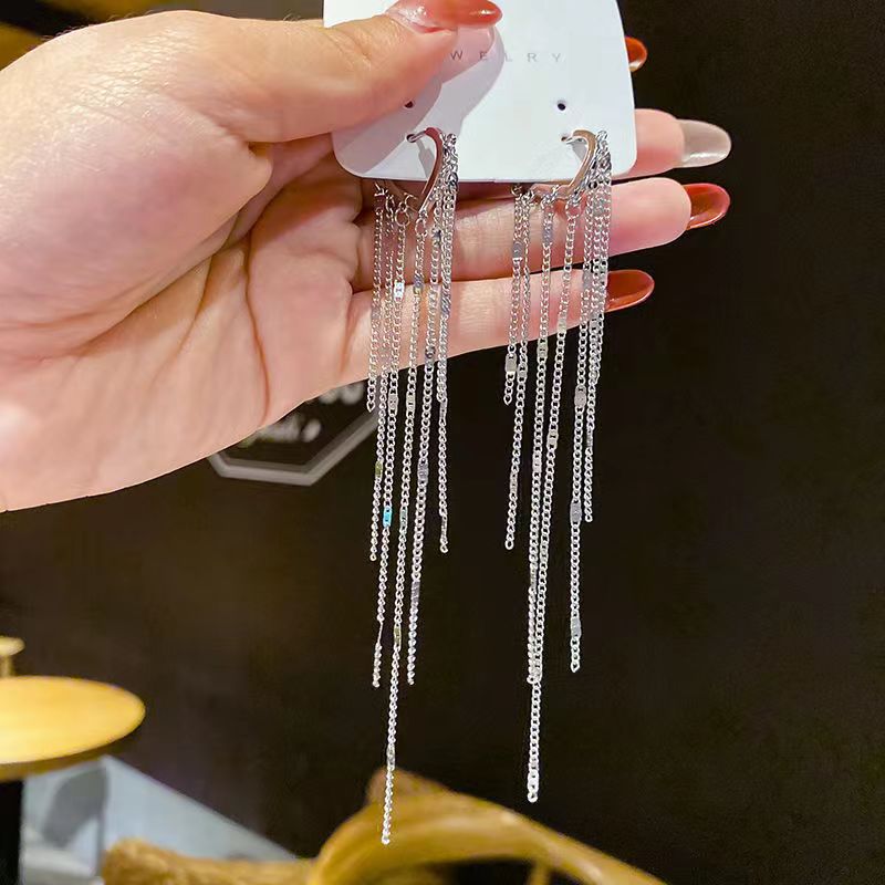 BowLift | Elegant Flow Long Metal Tassel Earrings