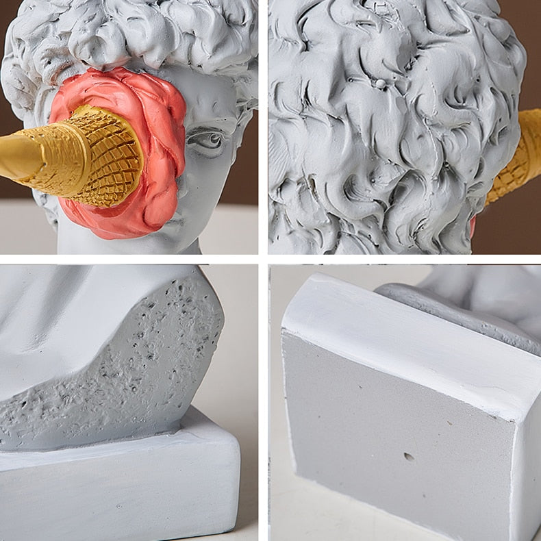 BowLift | David Figurine with Ice Cream Home Decoration Sculpture