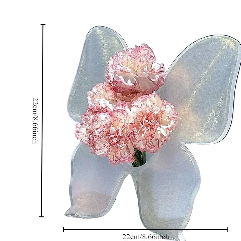 Artistic Butterfly Clear Flower Vase | Bowlift