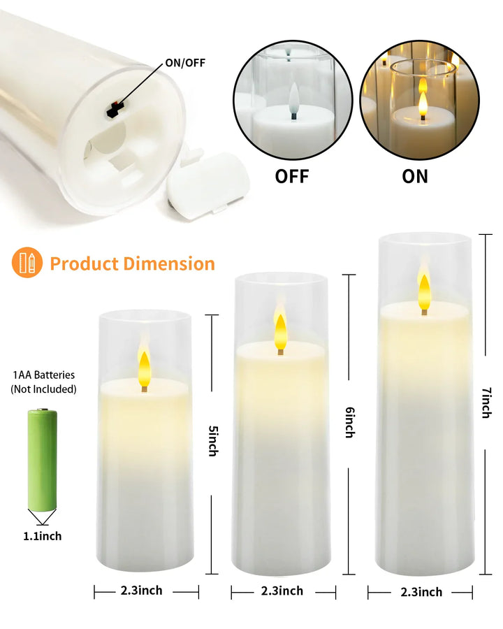 Flameless Acrylic Candle 9-Piece Set Bowlift