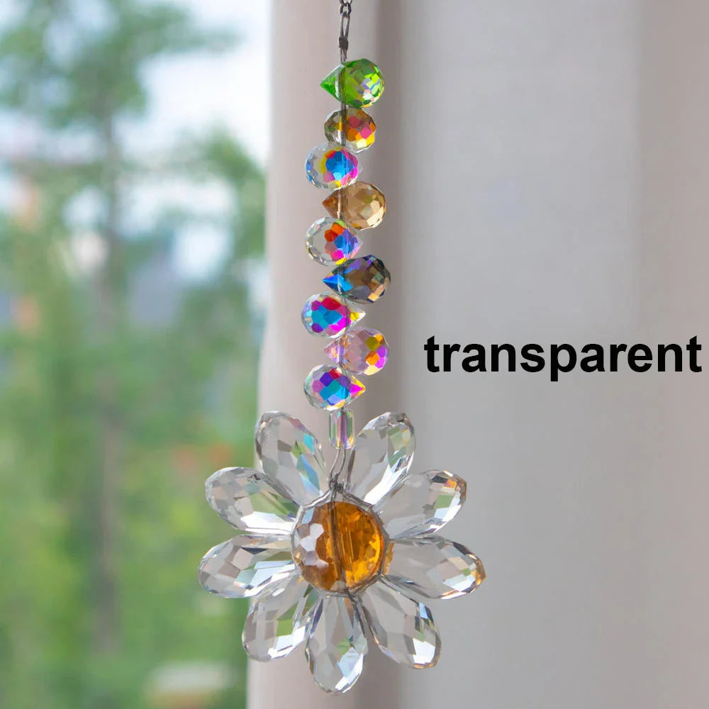 BowLift | Crystal Suncatcher LumiMargarita | K9 Daisy Rainbow Catcher | Window & Garden Decor | 32 cm | Gift Idea for Home