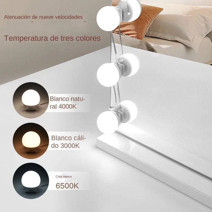 BowLift | Glamora | LED Makeup Mirror Light Set | 10 Hollywood-Style Lamps | USB, Dimmable & 3 Color Modes