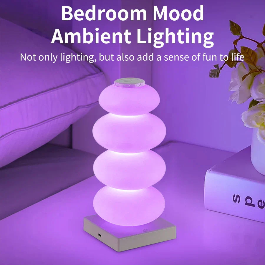 BowLift | AuraGlow LED table lamp | 16 RGB colors & warm white | Touch dimming | USB operation | 3W