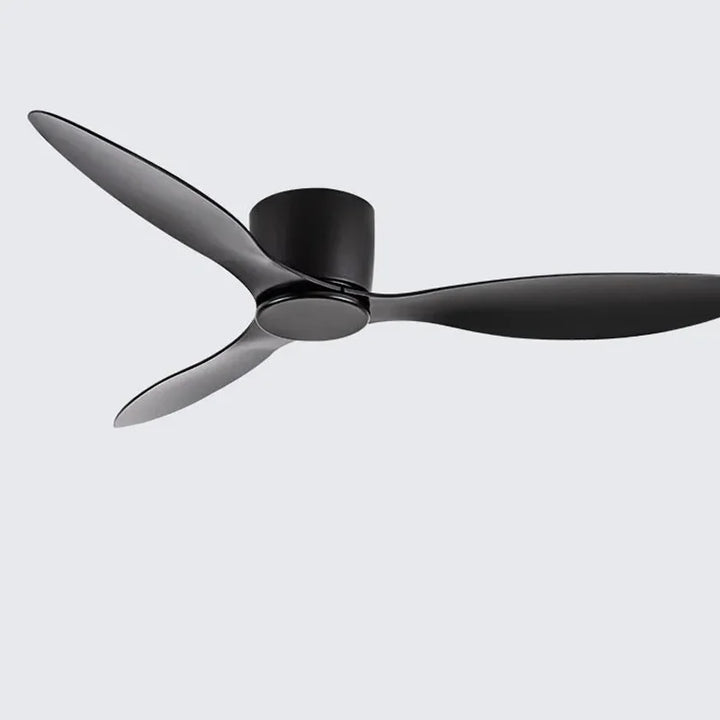 42-52 Inch Ceiling Fans with DC Motor — Remote Control Low Floor Cooling Fans, No Light, White Wood & Black Options | Bowlift