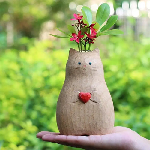 Sweet cat flower vase