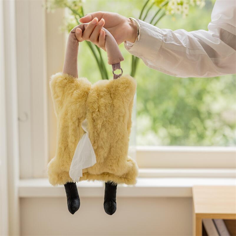 Furry Colourful Tissue Holder | Bowlift