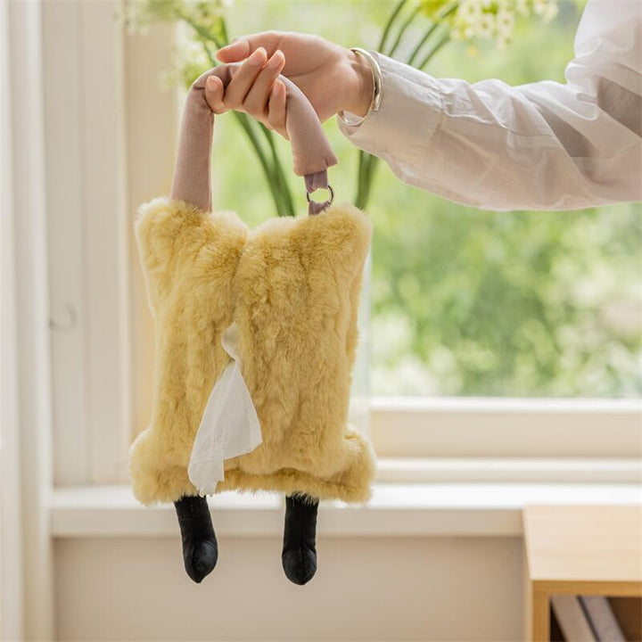 Furry Colourful Tissue Holder | Bowlift