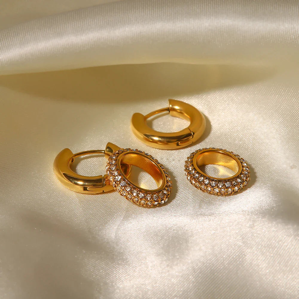 BowLift | 18k Dainty Huggie Diamond Dangle Earrings