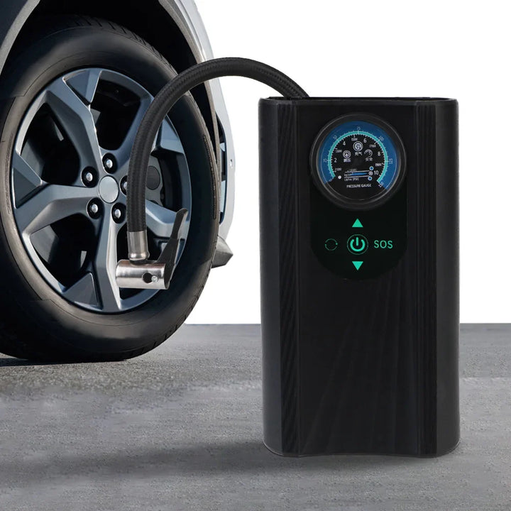 BowLift | Tire Pump AutoAirX Pro | Portable Compressor 12V | Metal Cylinder | For Car, Motorcycle, Bicycle & Ball