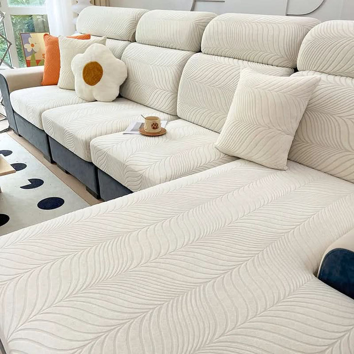 BowLift | PlushSecure - Elegant Jacquard Sofa Cover for Non-Slip Comfort