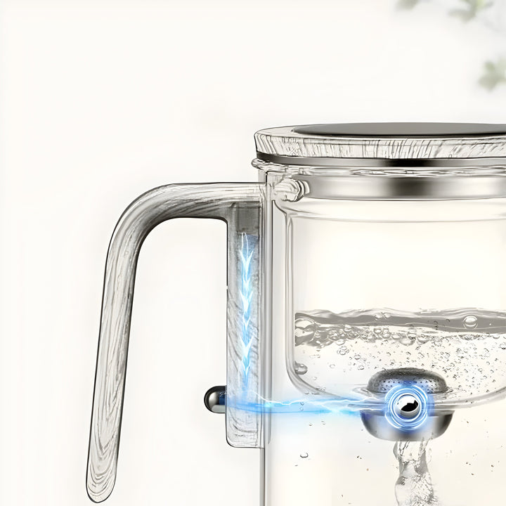 TranquilSip Teekanne – Magnetic Switch Filter Glass Teapot | Bowlift