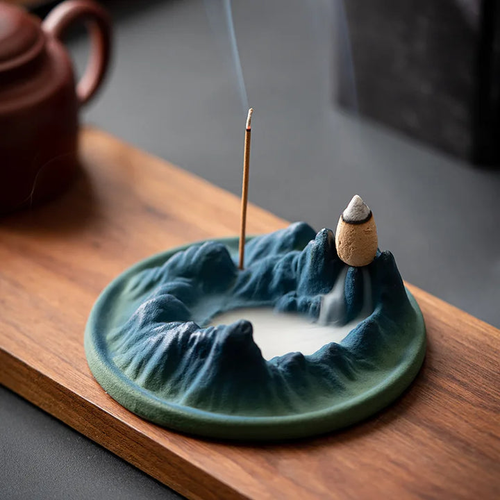 Mistic Mountain Ceramic Waterfall Incense Burner | Bowlift