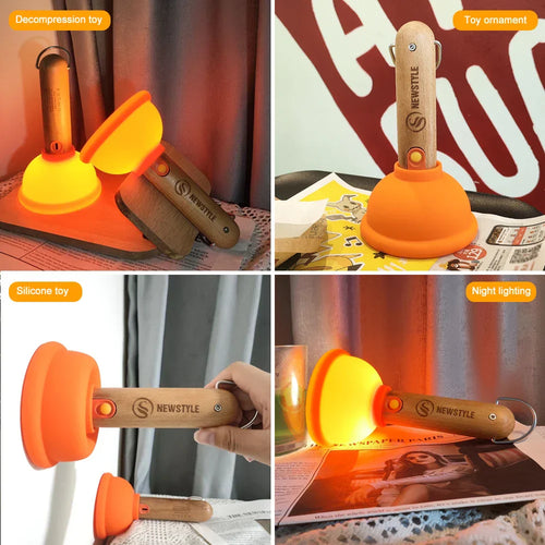 Plunger Style Stress Relief LED Night Lamp | Bowlift