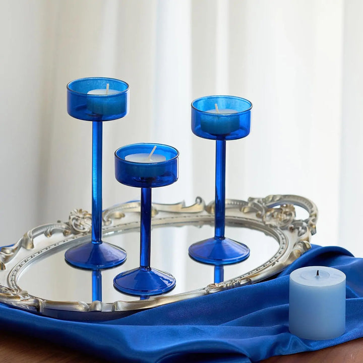 3-Piece Tealight Glass Candle Holder Set | Bowlift