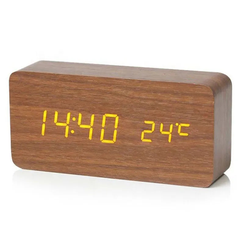 BowLift | EcoTime Wooden Digital Alarm Clock | LED Display | Modern Design | Silent | Eco-friendly