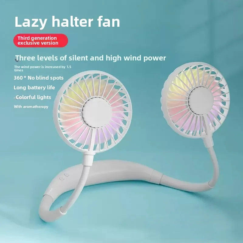 Adjustable Hands-Free Neck Cooling Fan | Bowlift