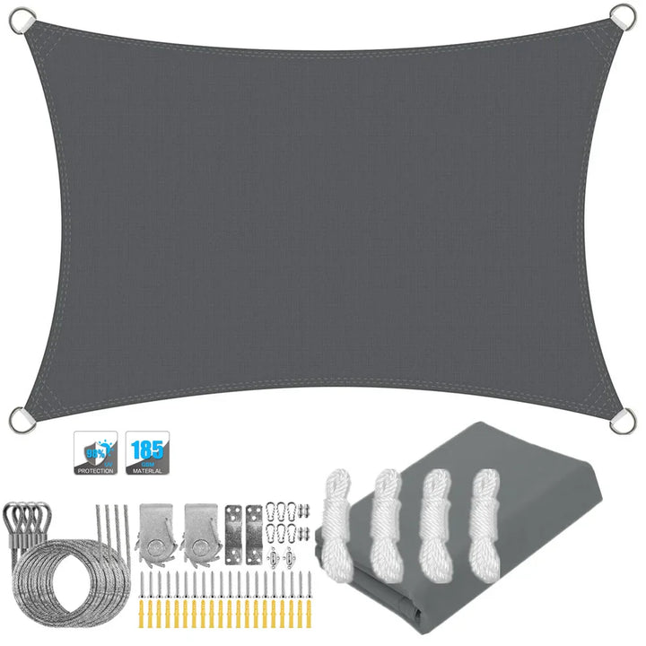 BowLift | Waterproof Rectangular Sun Shade Sail with UV Protection & Mounting Kits – ShadeGuard