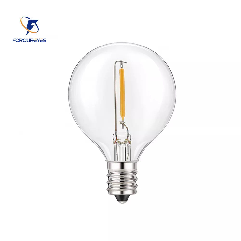BowLift | G40 bulbs, E12, 5 V, 110 V, 220 V, 1 W, plastic globe bulbs, string lights, for indoor and outdoor use, terrace, home, garden, decoration, warm white