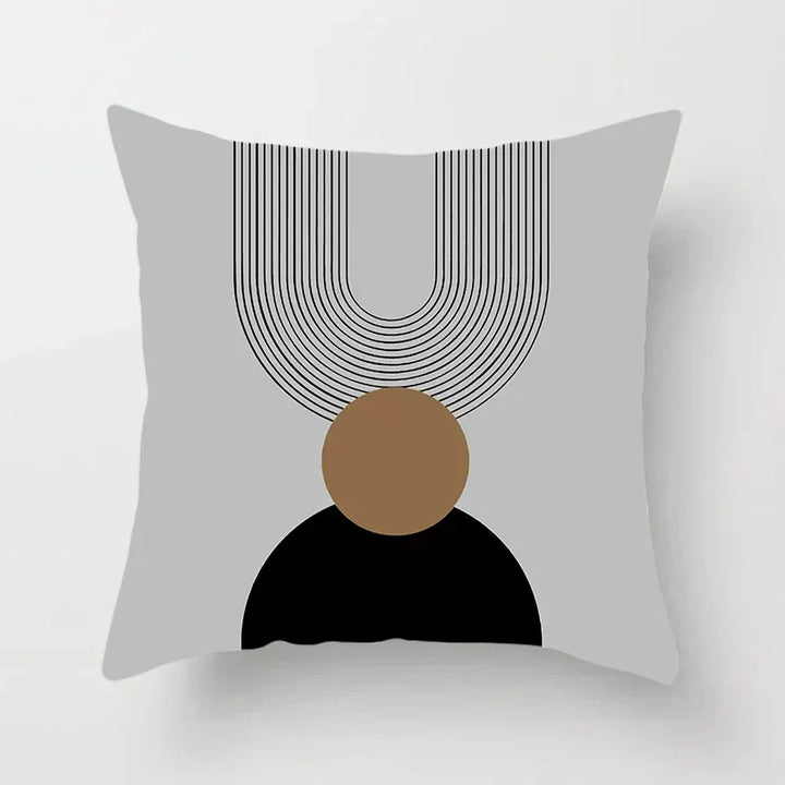 BowLift | Aurum Cushion Cover - Modern Black-White Cushion Cover with Abstract Art Print