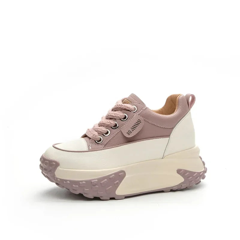 BowLift | 7 cm Platform Wedge Sneakers made of Leather