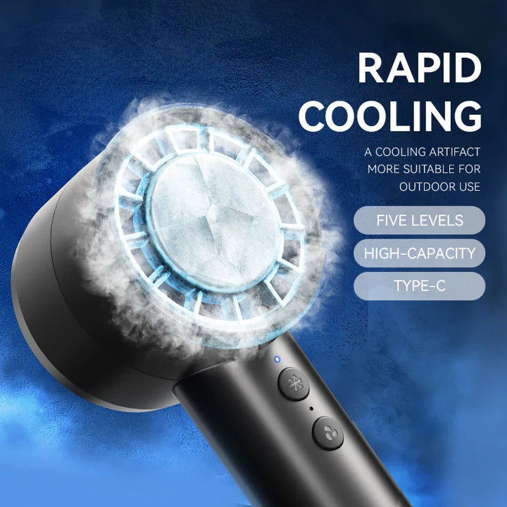 Silent High-Speed USB Handheld Fan – Portable Small Fan with LED Display, High Wind Power, and Cooling Air Conditioner Function | Bowlift