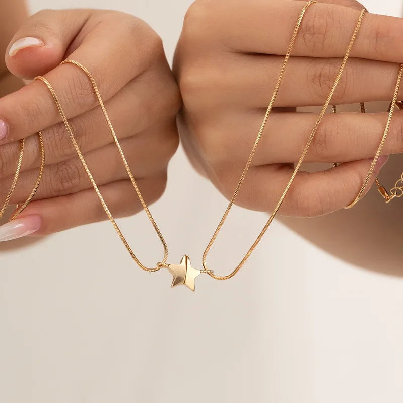 BowLift | Dainty Magnetic Star Necklace Pair