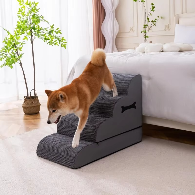 BowLift | Curved Dog Stairs for Small and Medium Pets – Sofa and Bed Access Steps