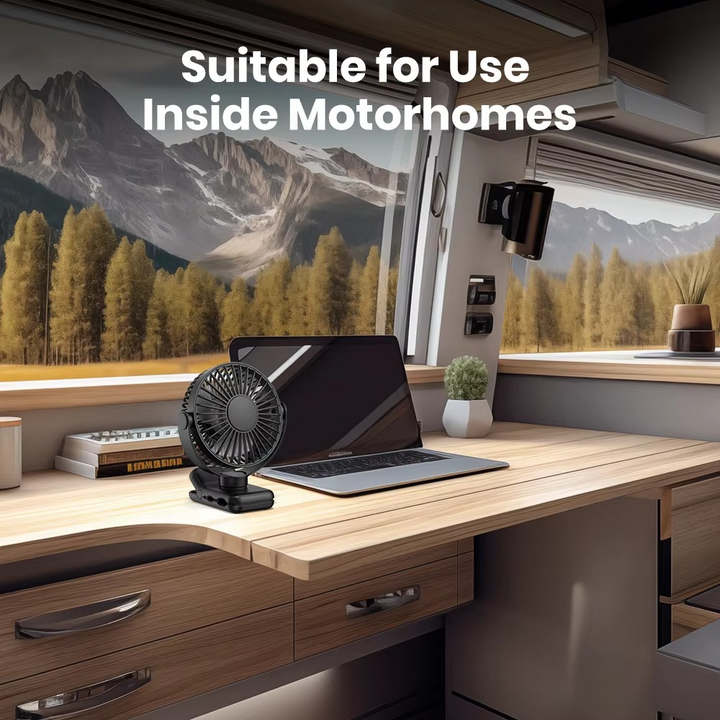 BowLift | USB Clip-On Desk Fan with Quiet Brushless Motor and Strong Clamp – Portable Mini Personal Cooling Fan