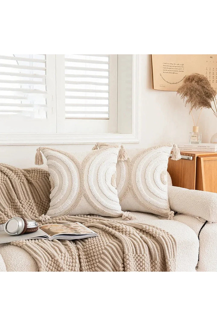 Tufted Beige Cushion Cover | Bowlift