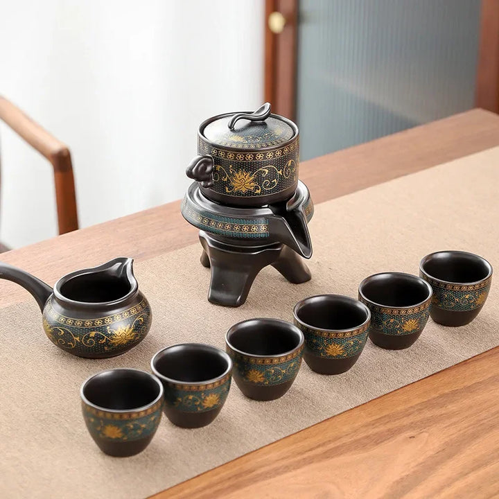 BowLift | Royal Golden Porcelain Dragon Flow Tea Set