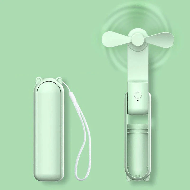 BowLift | Mini Hand Fan Breezella | USB Rechargeable | 3 Speeds | Foldable & Power Bank Function | 2000 mAh Battery