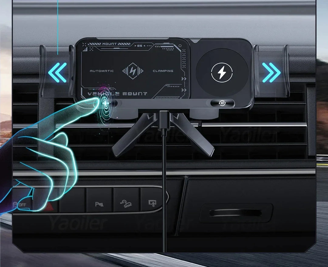 BowLift | Wireless Fast Charger Flip Car Phone Holder