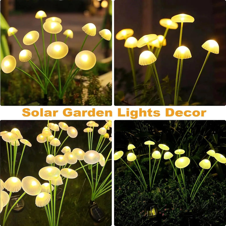 BowLift | GlowPilz Solar Garden Light 6 LEDs | Jellyfish & Mushroom Design | For Garden, Terrace & Outdoor Areas