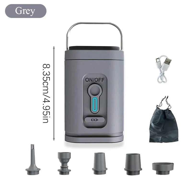 Mini air pump USB-C with 5 nozzles – 200 L/min | Bowlift