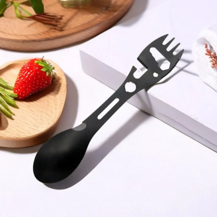 BowLift | TrailSpork Pro | 6-in-1 stainless steel camping spork | fork, spoon, digging tool & self-defense | ultra-light & compact | for outdoor & survival