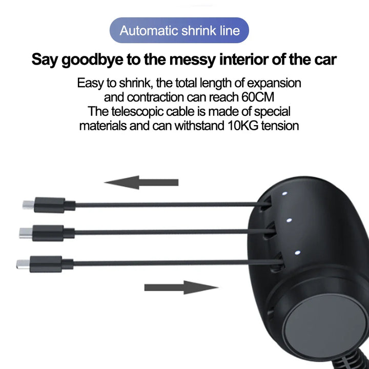 BowLift | Retractable Car Backseat Fast Charging Adapter