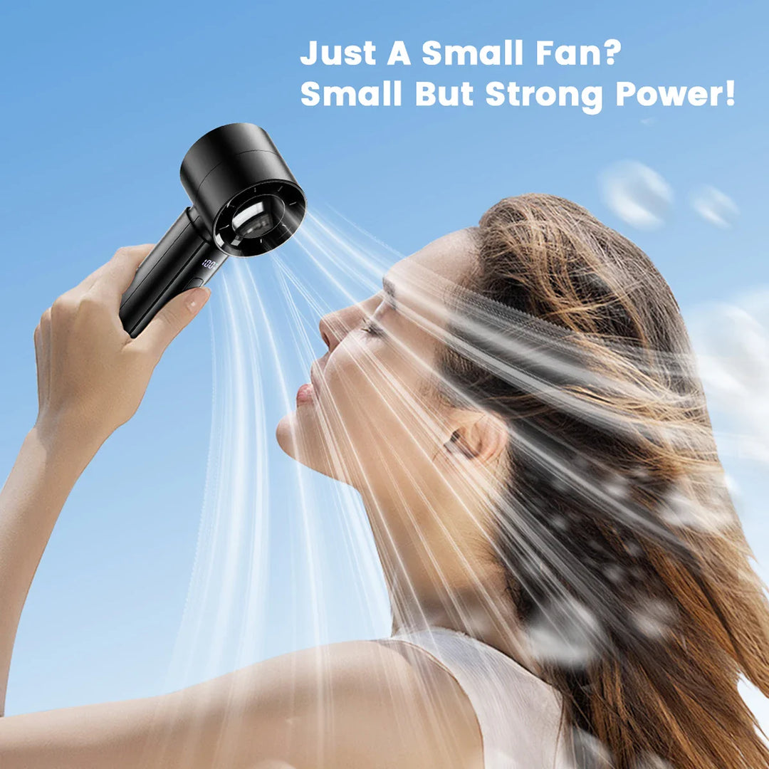 BowLift | Aeriolo Portable Hand Fan with 4000 mAh Battery | 5 Levels & 100 Intensity Levels | Digital Display & Dual Airflow for Outdoor & Travel