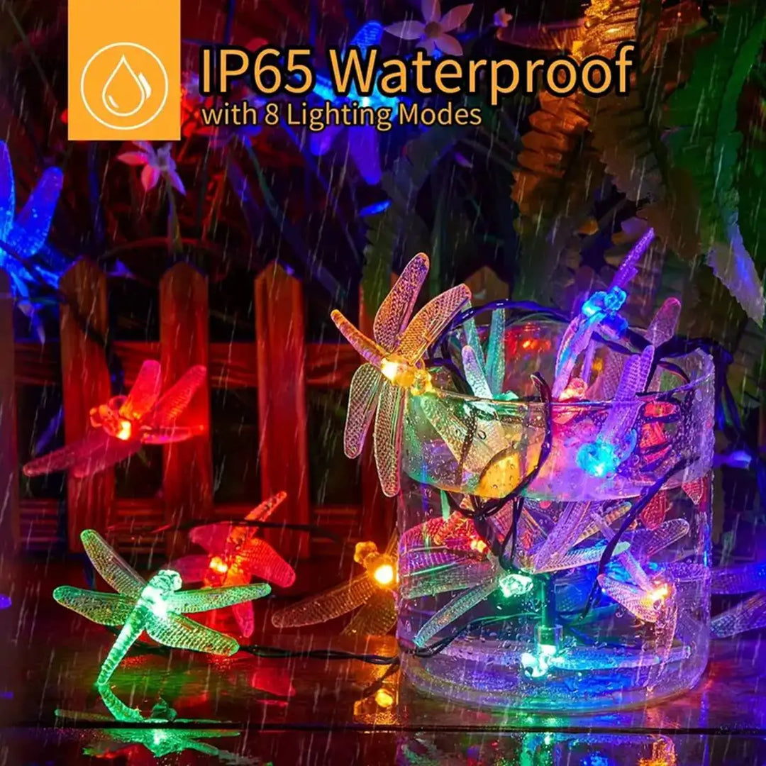 BowLift | Solithia Dragonfly Light String | Solar | 8 Modes | IP65 Weatherproof | 5m 20 LEDs