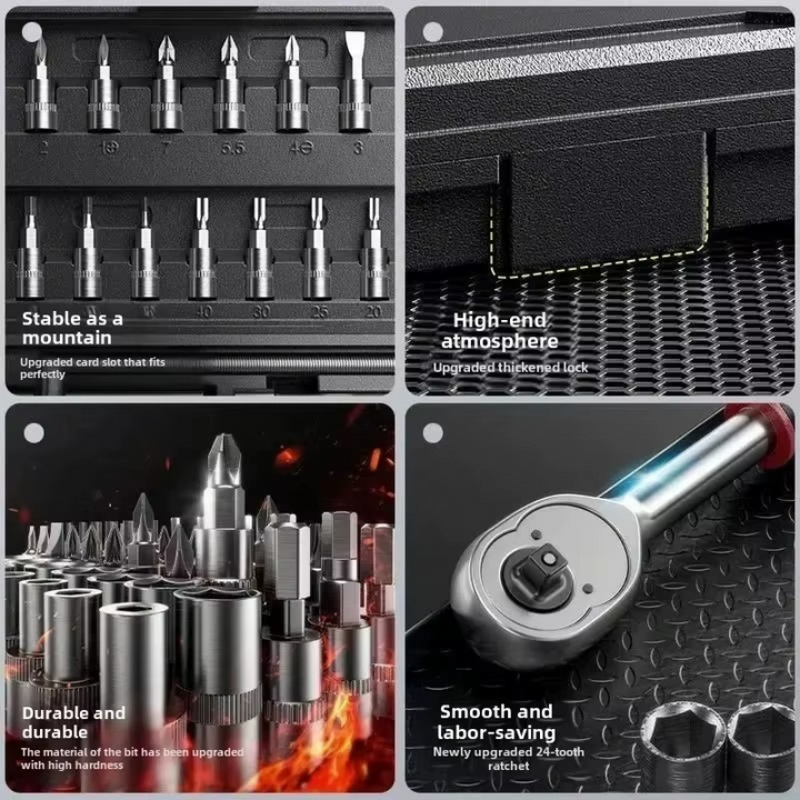 BowLift | 46 or 53 Piece Automotive Socket and Torque Wrench Repair Tool Set