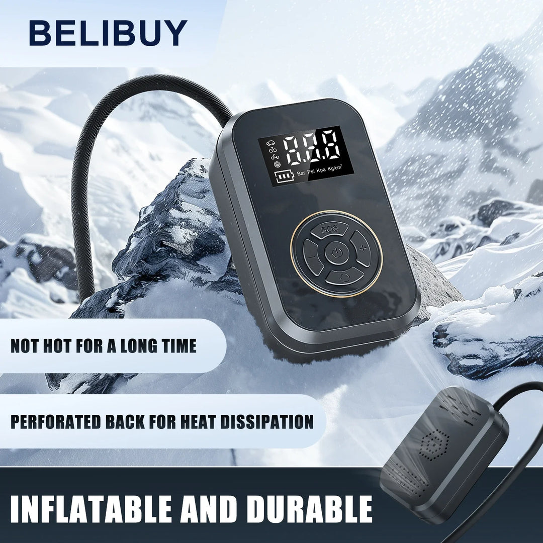 BowLift | AirVolt Go Compressor | Wireless & Rechargeable | Tire Pressure & Power Bank in One | Compact & Mobile