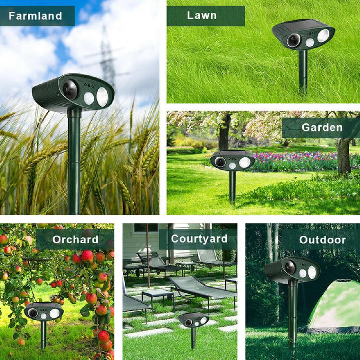 Solar Powered Ultrasonic Animal Repeller | Bowlift