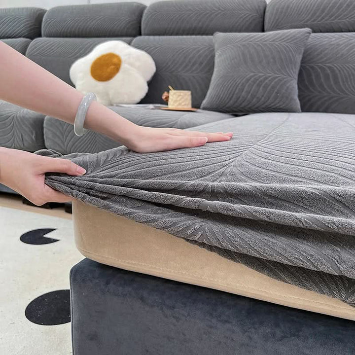 BowLift | PlushSecure - Elegant Jacquard Sofa Cover for Non-Slip Comfort