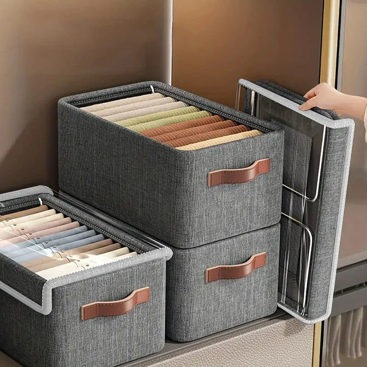 BowLift | Storage box with lid | Stackable | With handle | 47x28x20 cm