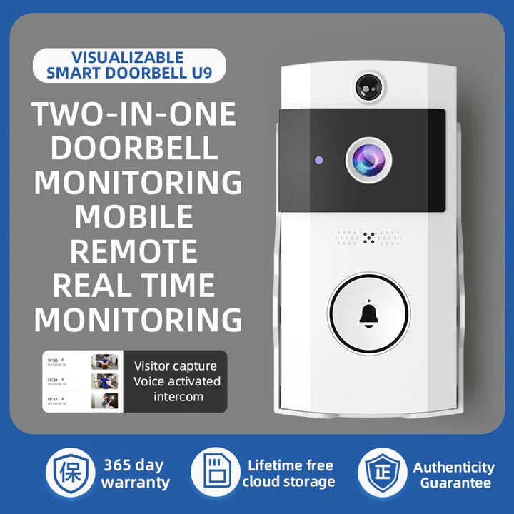 BowLift | SecuraSun DoorCam Wireless HD Video Doorbell with Solar Charging & Wi-Fi | IP65 Waterproof