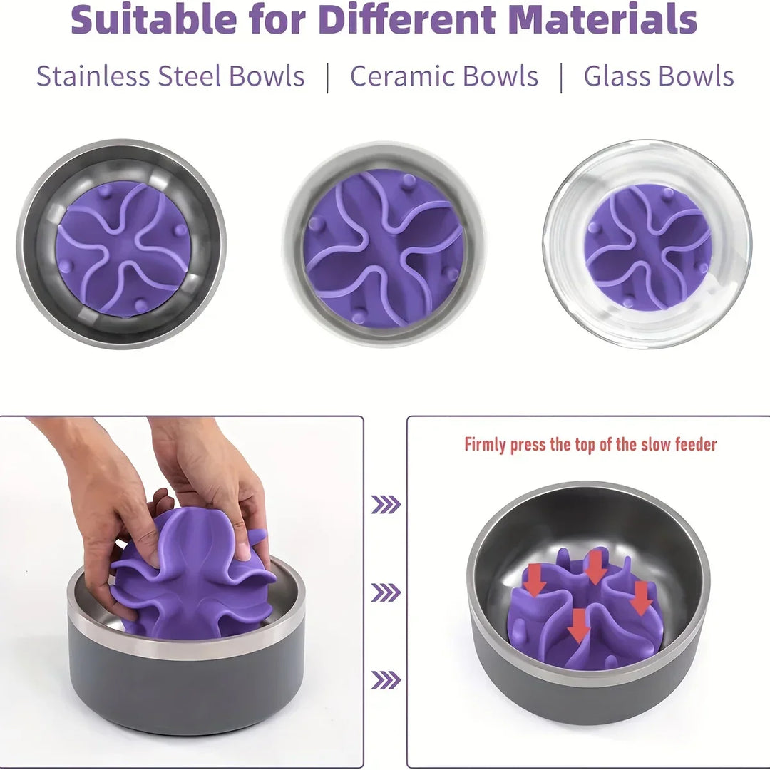 BowLift | Mindrauf Slow-Feeding Insert for Dog Bowls | Promotes healthy digestion & mental stimulation | Made of soft silicone | Suitable for all sizes